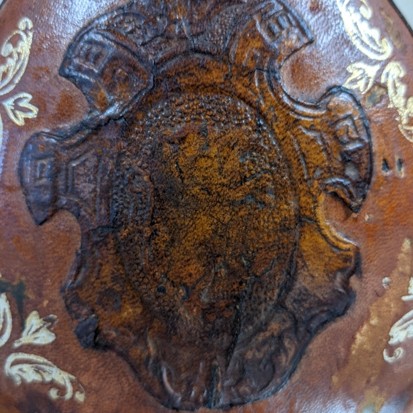 Vintage Mid Century Leather Italy Wine Bottle And Lid Decanter - Picture 5 of 10